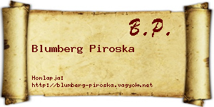 Blumberg Piroska névjegykártya